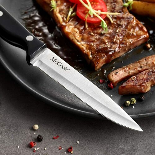 McCook MC55 8PCS Steak Knife Set Full Tang Stainless Steel Steak Knives - Fresh Stock Dated December 2025