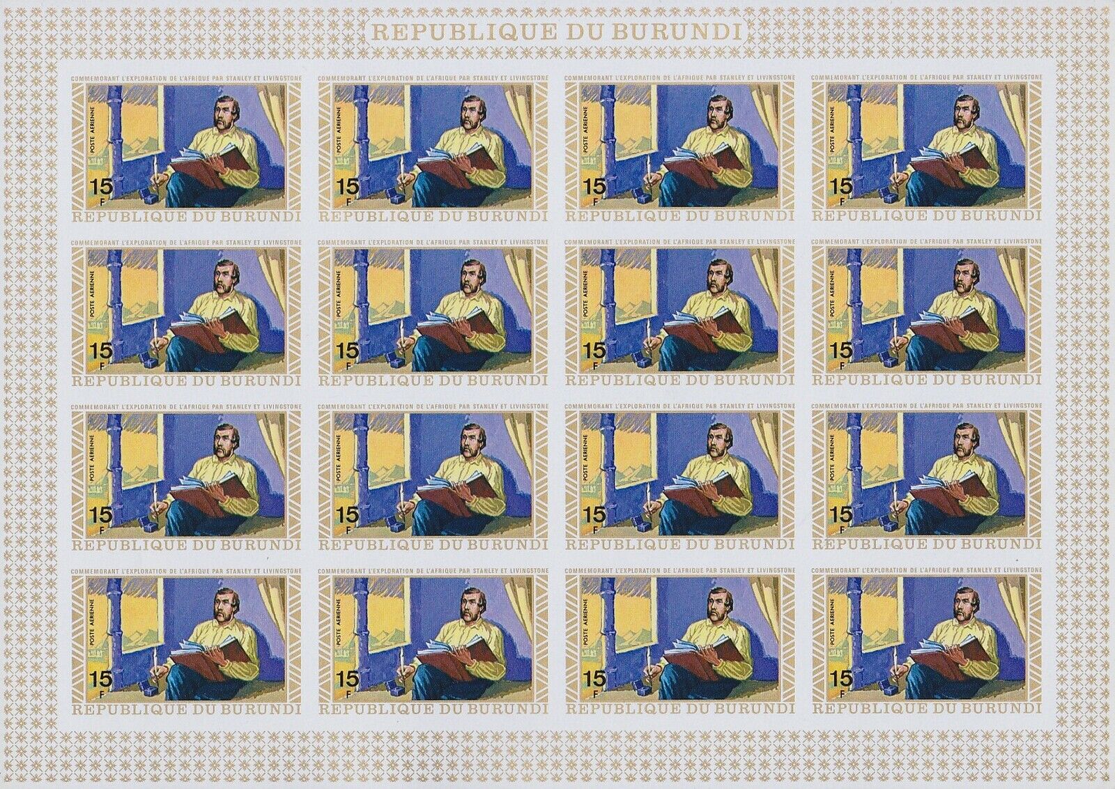 Burundi 1973 Stanley & Livingstone Stamp set MNH Imperforate Full Sheets...A5616 - Fresh Stock Dated December 2025