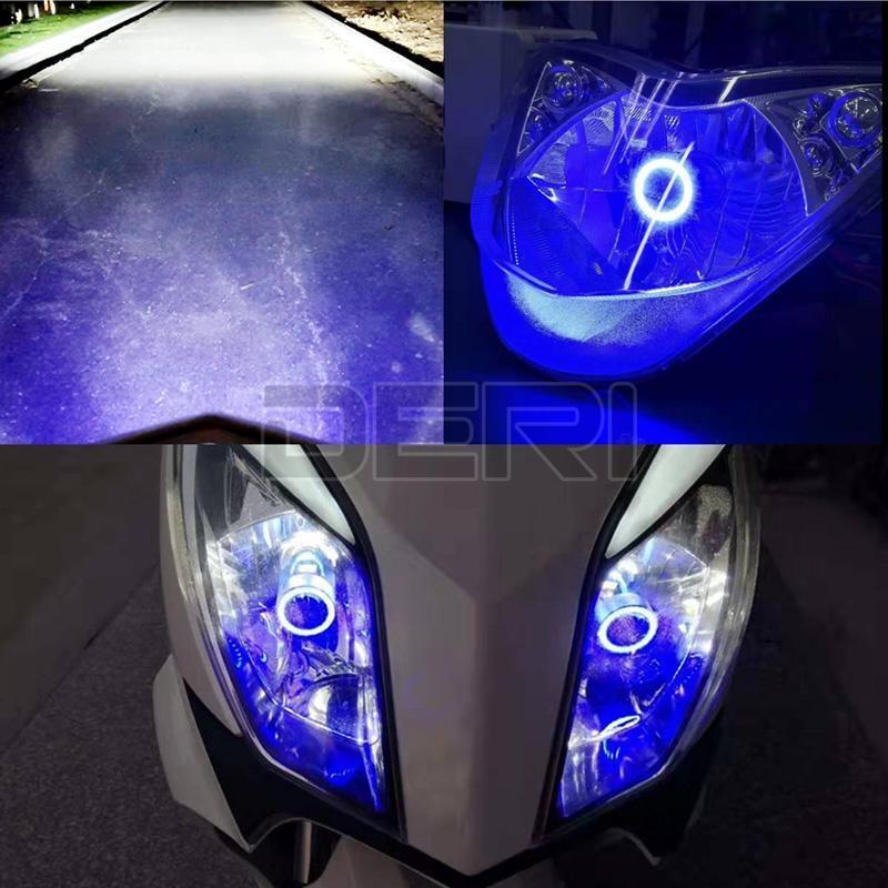 1X 25W H4 HB2 9003 Motorcycle LED Headlight Bulb Blue Halo Angel Eyes Hi/Low US - Fresh Stock Dated February 2026