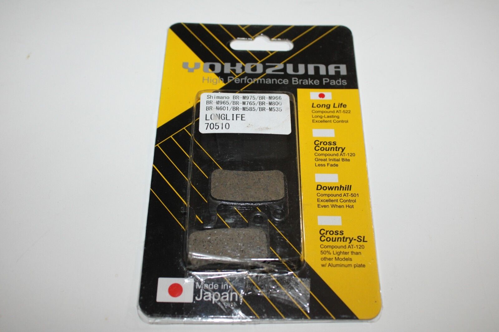 Yokozuna Bicycle Disc Brake Pads Shimano BR-M975-535 AT-522 70510 Free Shipping! - Fresh Stock Dated February 2026