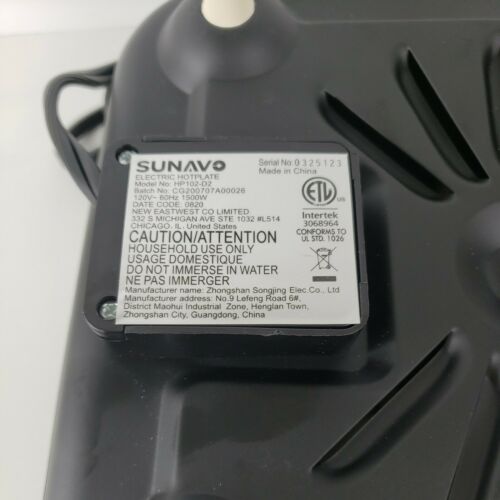 SUNAVO 1500W Hot Plates for Cooking, Electric Single Burner with Handles, New - Fresh Stock Dated December 2025