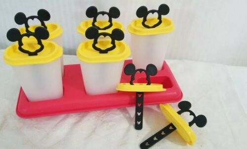 Disney Mickey Mouse Popsicle Fudgsicle Maker Mold Set Of 5 Cups With 7-sticks - Fresh Stock Dated February 2026