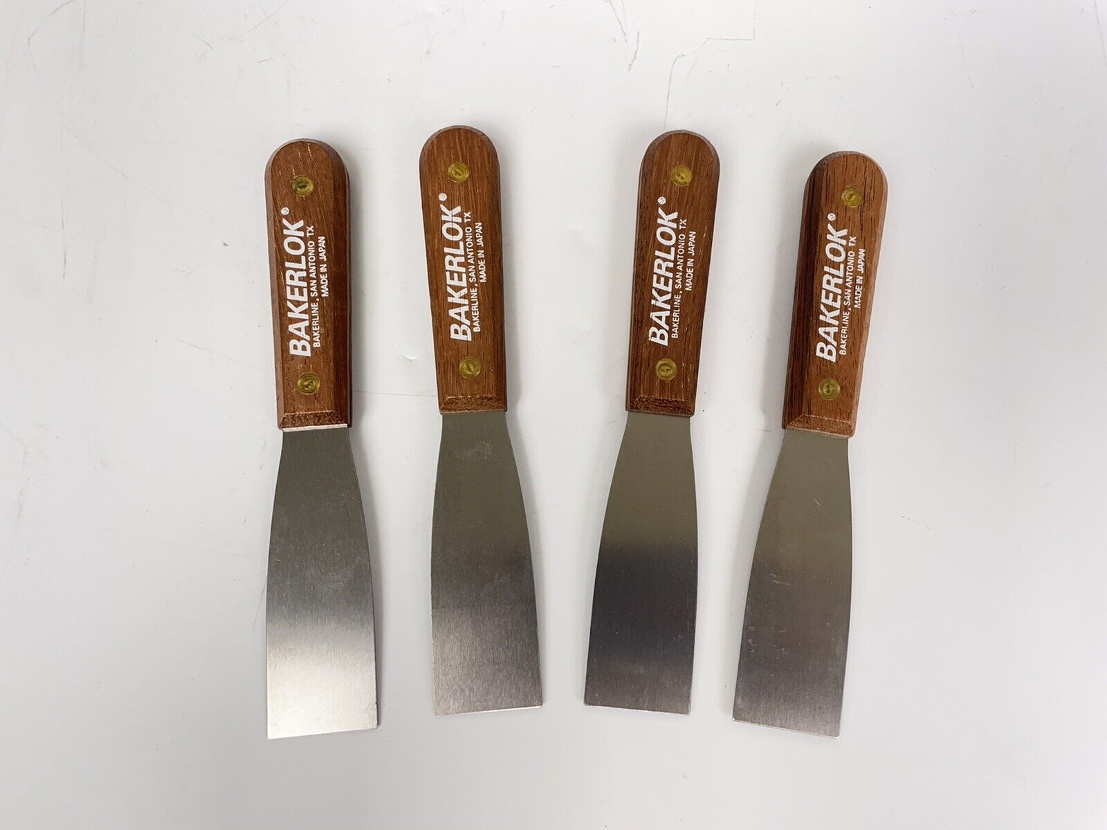 4pcs Wood Handle Putty Knife Knives Scraper carbon steel JAPAN - Fresh Stock Dated February 2026