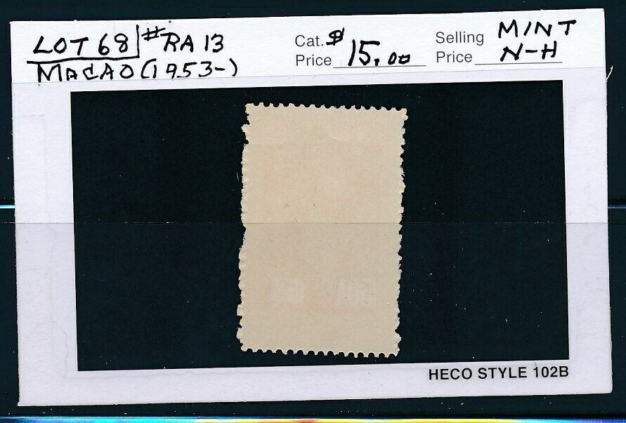 OWN A PART OF MACAU POSTAL STAMP HISTORY.  1 ISSUE.  CAT VALUE .00 - Fresh Stock Dated December 2025