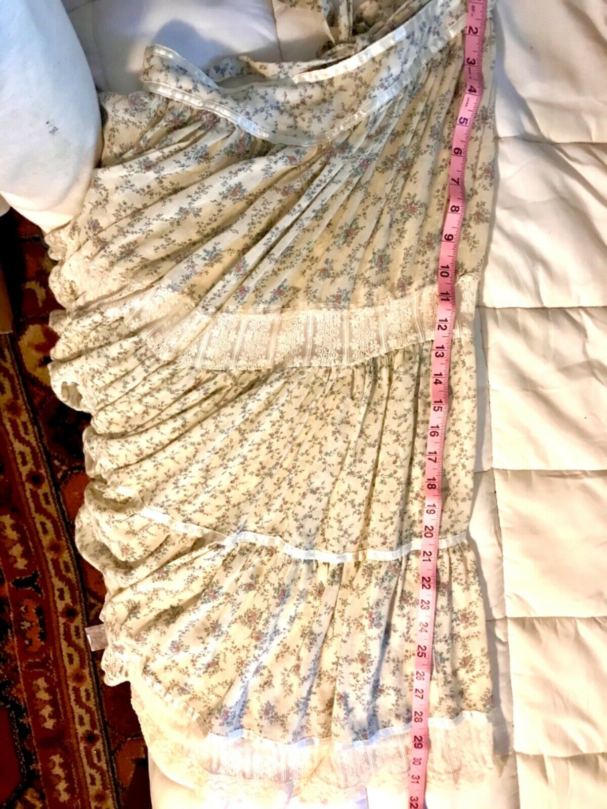 1970s Gunne Sax skirt creme floral - Fresh Stock Dated February 2026