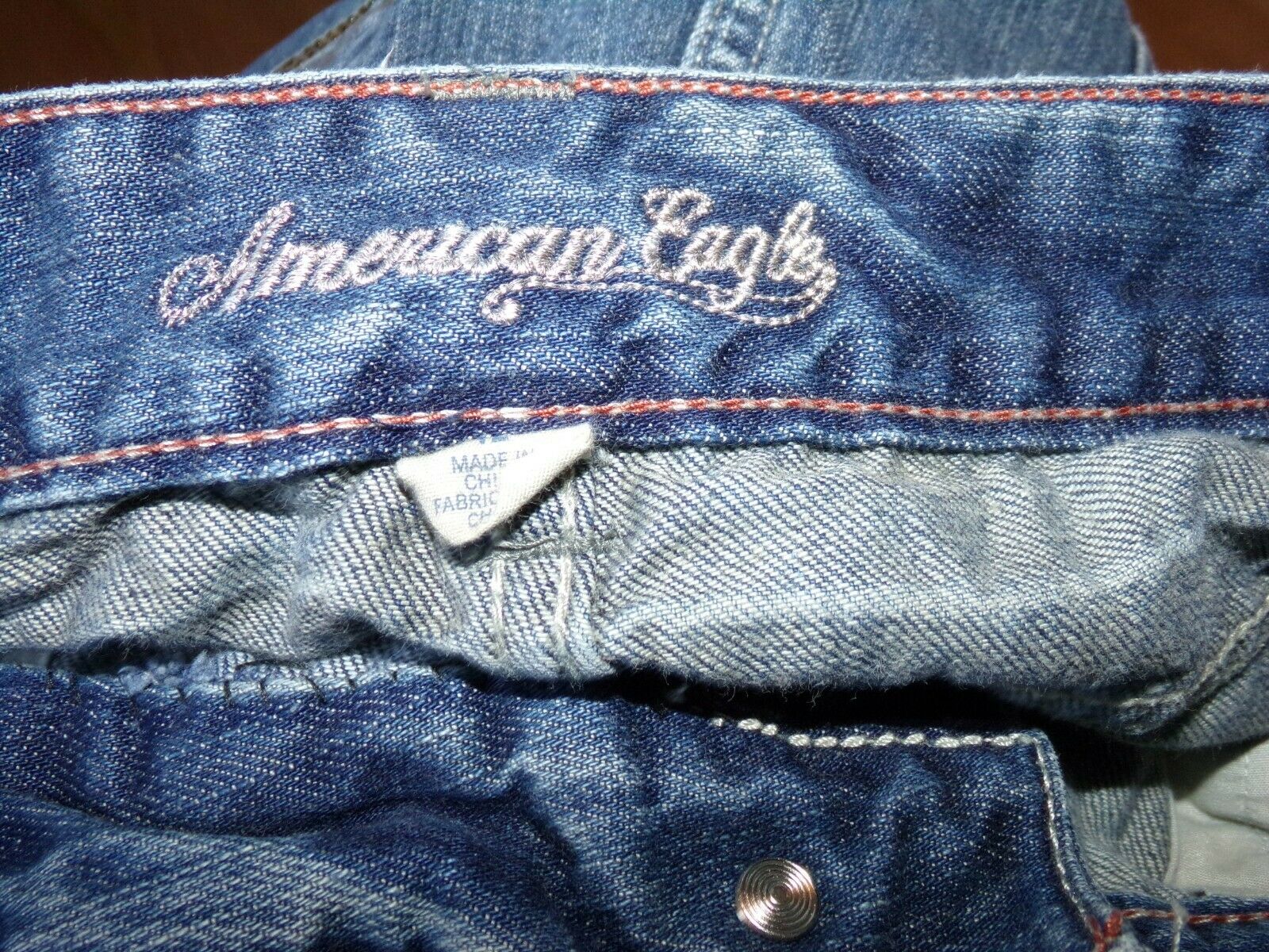 VTG AMERICAN EAGLE WOMENS SIZE 12 DENIM SKIRT EMBROIDER BEADS DISTRESSED - Fresh Stock Dated February 2026
