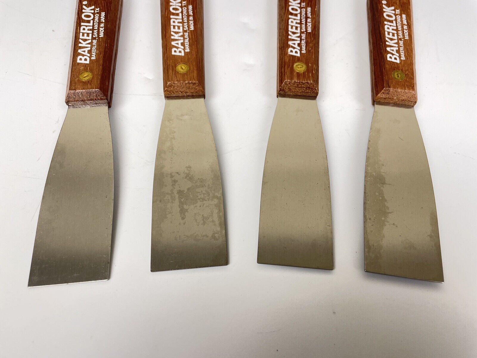 4pcs Wood Handle Putty Knife Knives Scraper carbon steel JAPAN - Fresh Stock Dated February 2026