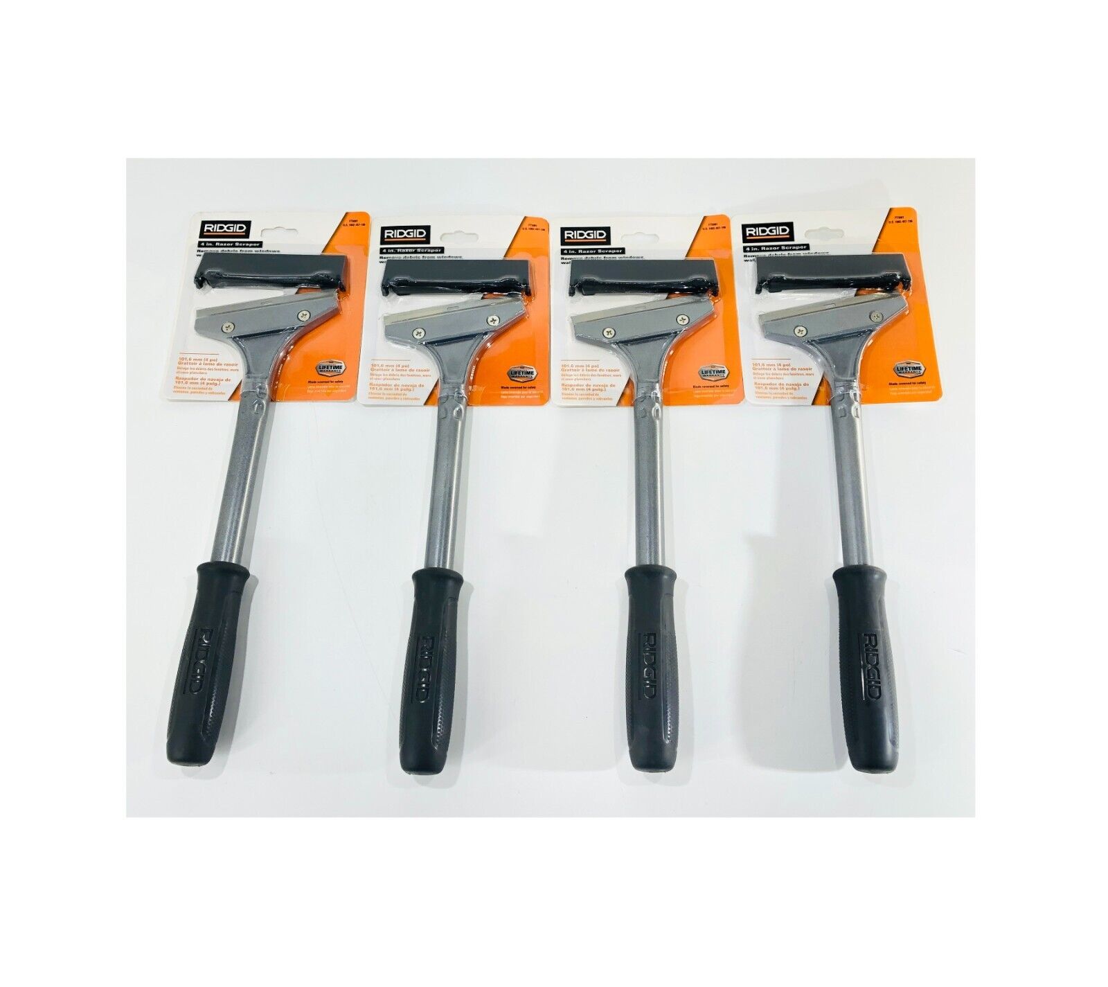 4 Pack of New RIDGID 4 in. Razor Scraper FT5001 - Fresh Stock Dated February 2026