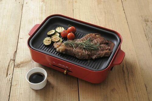 BRUNO Ceramic Coat Deep Pot + Grill Plate + Multi Plate 3 Sheets Set from JAPAN - Fresh Stock Dated February 2026