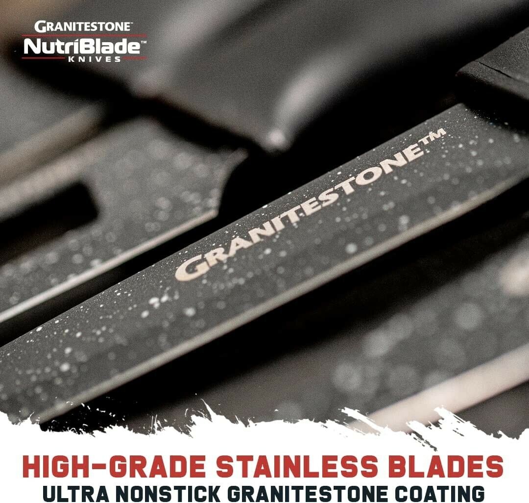 Granitestone NutriBlade 12 Piece Knife Set Nonstick High-Grade Stainless Blades - Fresh Stock Dated February 2026