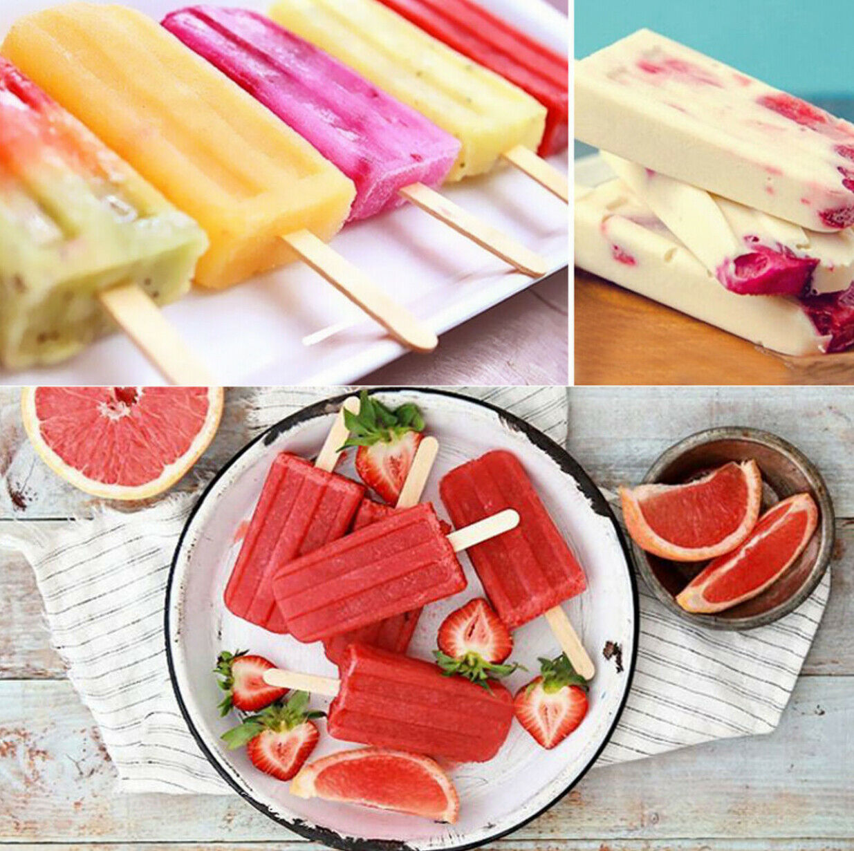 Frozen Popsicle DIY Molds Ice Cream Pop Maker Freezer Tray Fruit Kit - Fresh Stock Dated February 2026