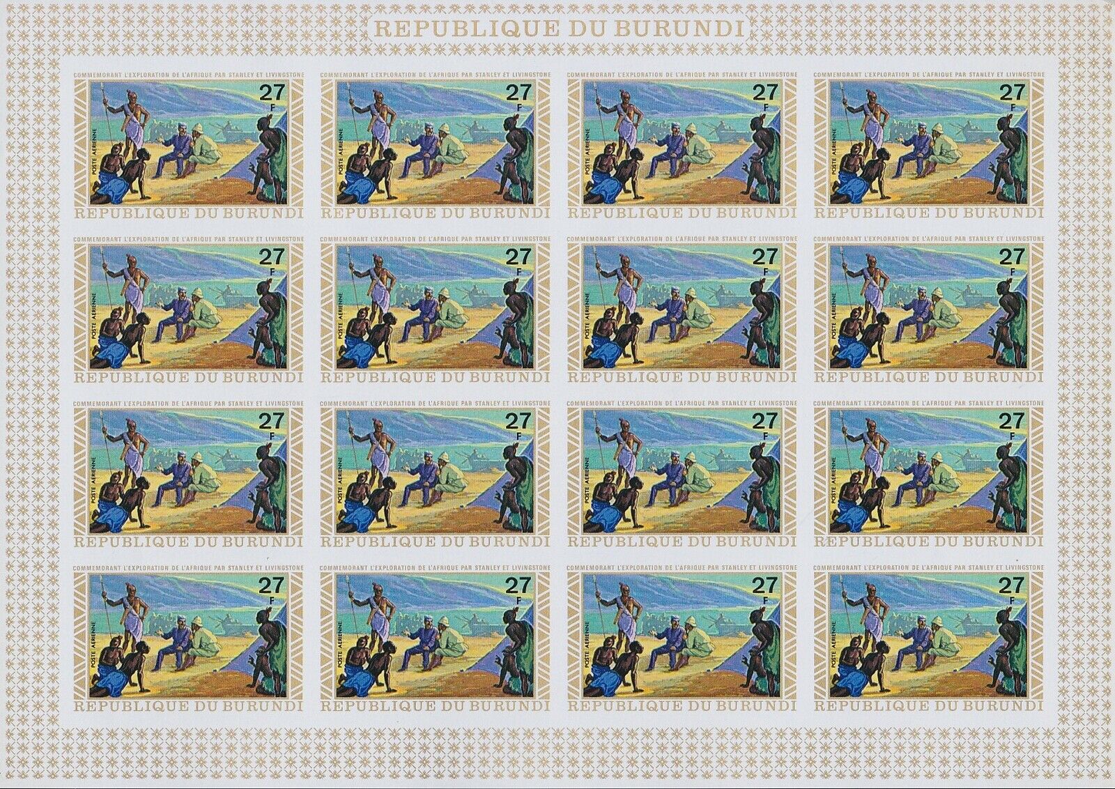 Burundi 1973 Stanley & Livingstone Stamp set MNH Imperforate Full Sheets...A5616 - Fresh Stock Dated December 2025