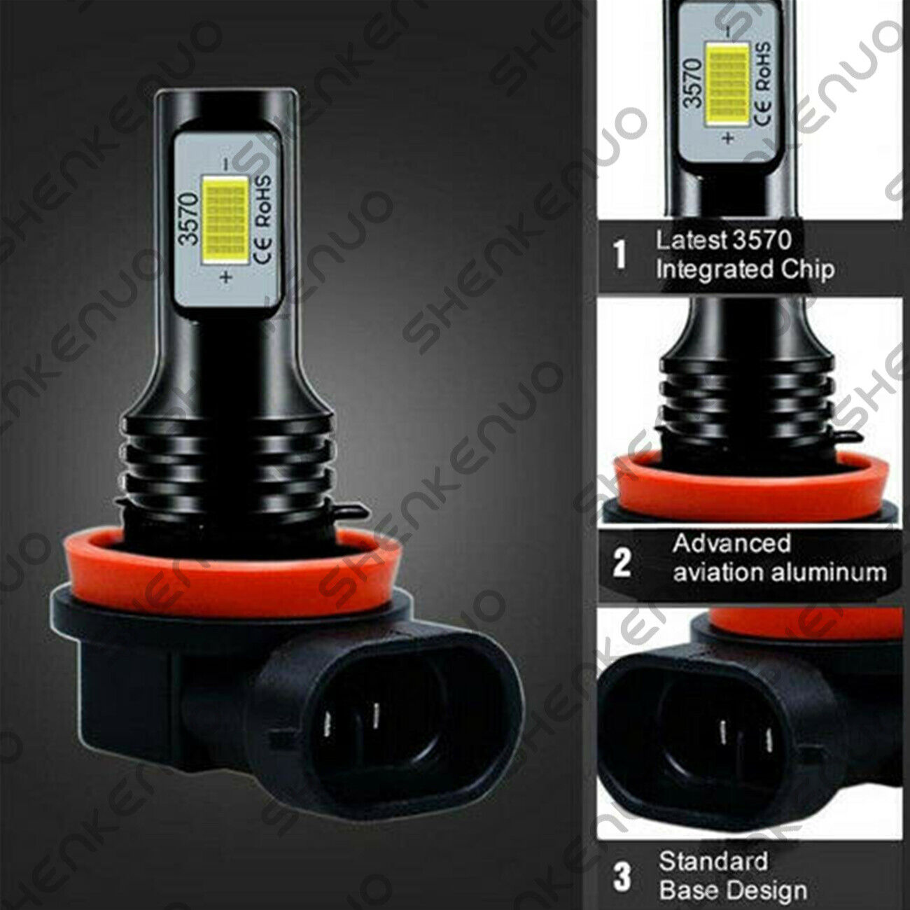 For Suzuki - 4X H9 H7 6000K WHITE Front LED Bulbs Headlight High & low Beam - Fresh Stock Dated February 2026