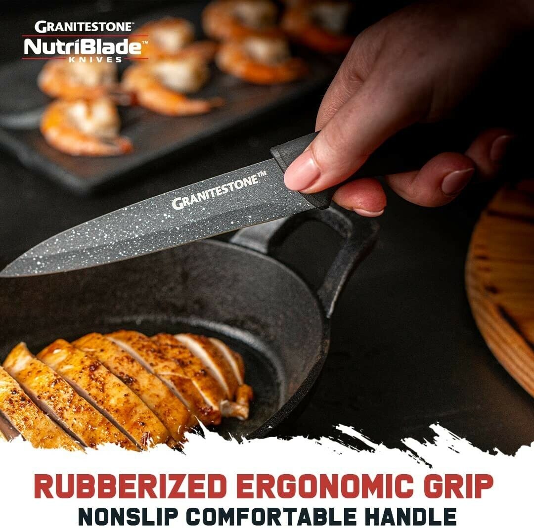 Granitestone NutriBlade 12 Piece Knife Set Nonstick High-Grade Stainless Blades - Fresh Stock Dated February 2026