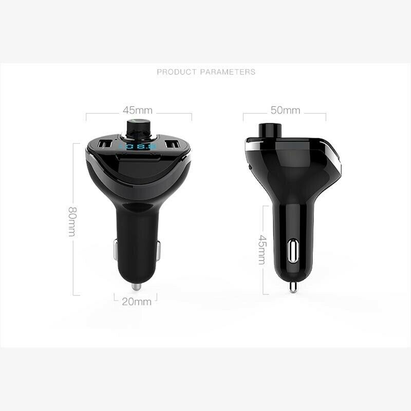 Bluetooth Music Player FM Transmitter Modulator Car Kit with 2.1A USB Car Charge - Fresh Stock Dated February 2026