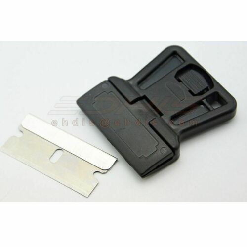 EHDIS 3pcs Mini Razor Scraper With Steel Blade  Black Auto Car Film Squeegee Cut - Fresh Stock Dated February 2026