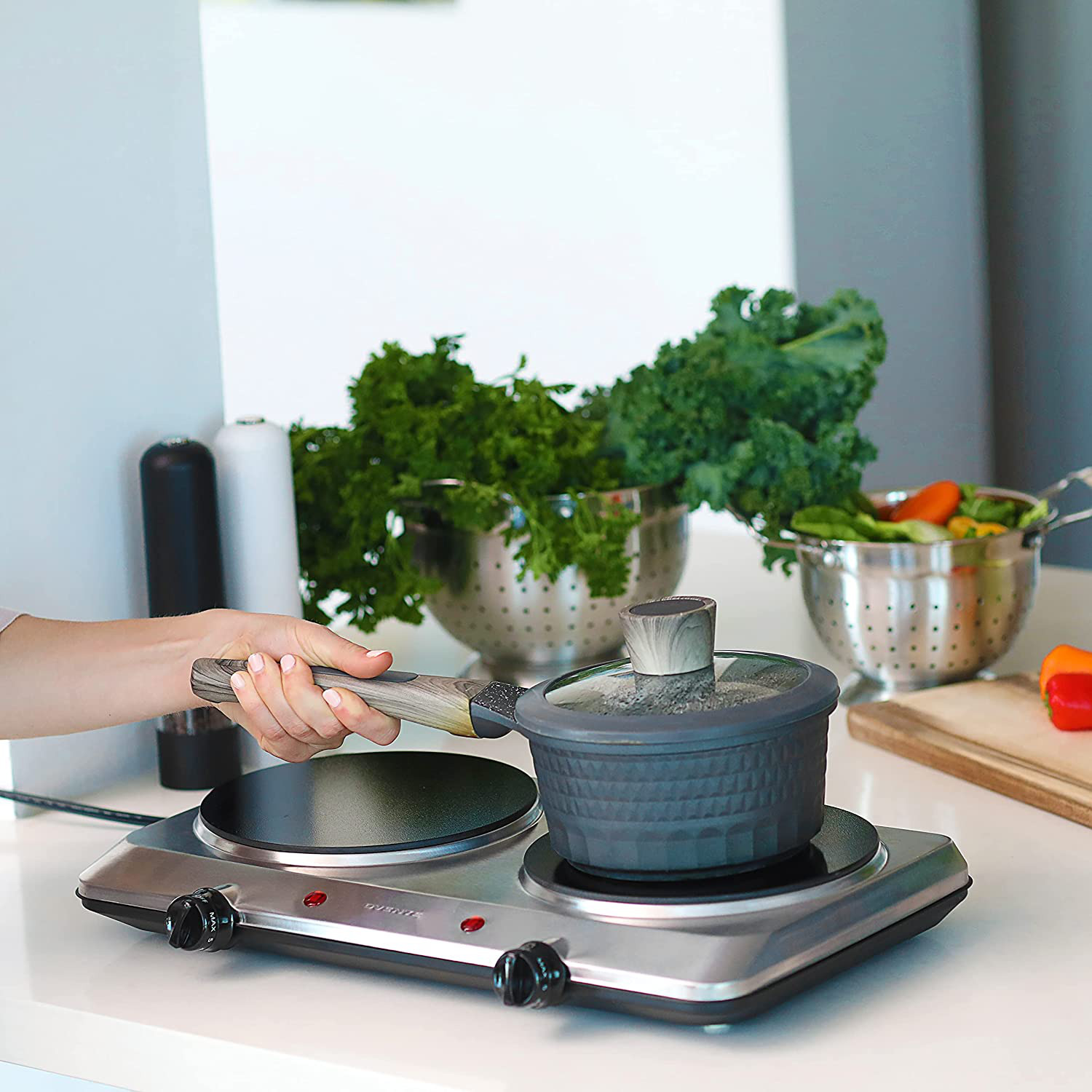 Electric Cooktop Burner Infrared Ceramic Glass Hot Plate 2 Two Cooking Stove - Fresh Stock Dated February 2026