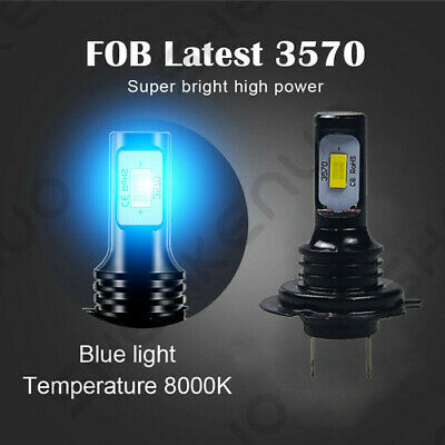 For Kawasaki Ninja 300 650 ZX6R ICE Blue H7 Motorcycle LED Headlight Bulbs HKL - Fresh Stock Dated February 2026