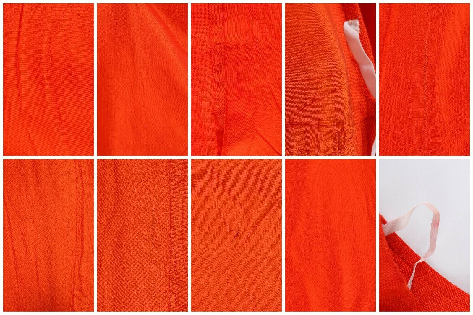 COURREGES c.1960’s Orange White Signature Logo Snap Button Up A-Line Wrap Skirt - Fresh Stock Dated March 2026