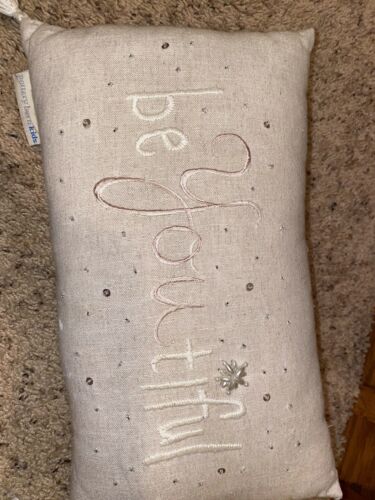 Pottery Barn Pillow. Be Youtiful. Never Used. PBK Tassel Decorative Pillow - Fresh Stock Dated December 2025