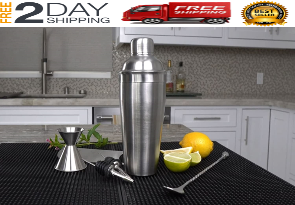 Set Para Preparar Y Mezclar Cocteles Vaso Mezclador,Cuchara Medidor Recetas-NEW - Fresh Stock Dated December 2025