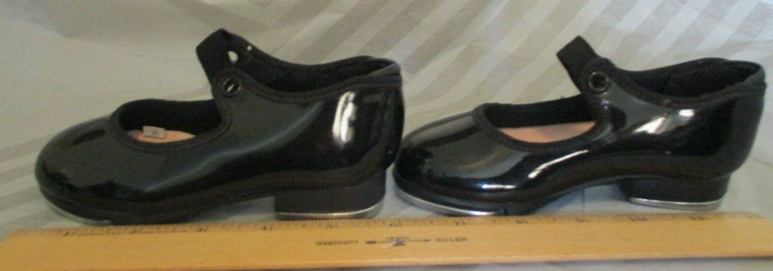Capezio Black Faux Patent TELE TONE Mary Jane Shoes Girls Size 7.5 M - Fresh Stock Dated December 2025