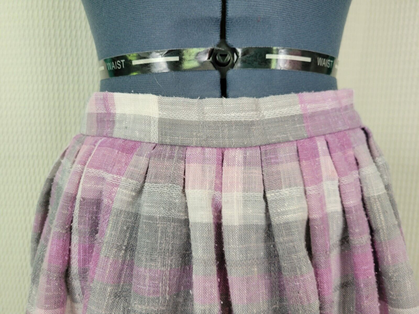 Vintage Purple/Grey/White Plaid Skirt - Fresh Stock Dated March 2026