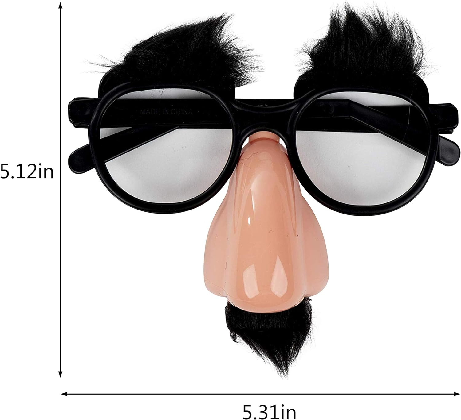 12 PCS Disguise Glasses with Funny Nose Funny Glasses with Eyebrows and Mustache - Fresh Stock Dated February 2026
