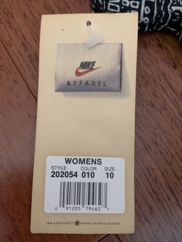 Vintage 90s Nike Tennis Skirt Nylon Pleated Black White Geometric Print NEW M - Fresh Stock Dated February 2026