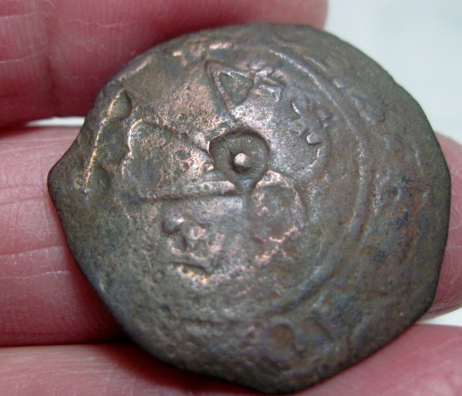 (1516-1556) DOMINICAN REPUBLIC 4 MARAVEDIS w/ ANCHOR(JAMAICA) RARE  -ASSAYER 