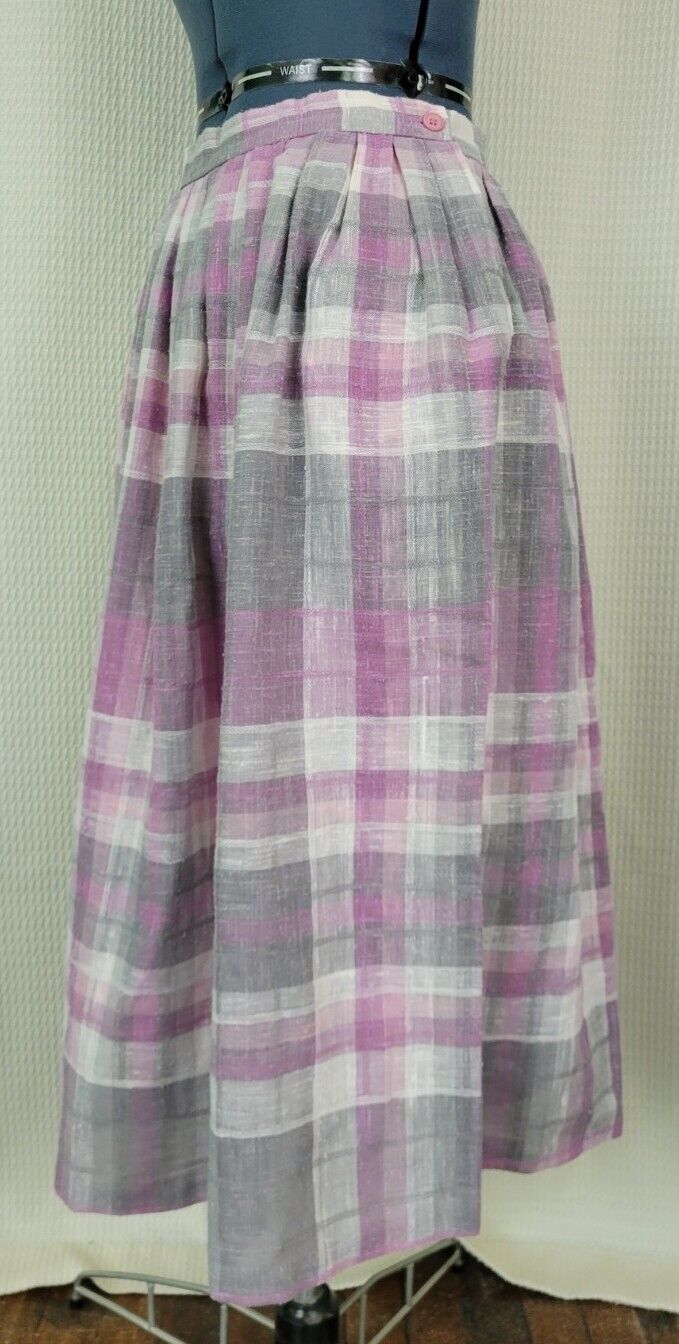 Vintage Purple/Grey/White Plaid Skirt - Fresh Stock Dated March 2026