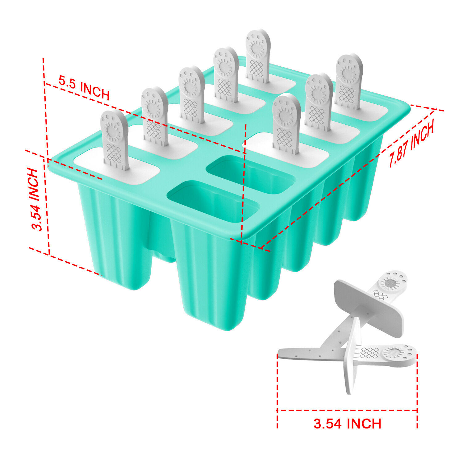 Ice Pop Molds Silicone Popsicle Frozen Moulds Maker Ice Cream Maker w/10 Sticks - Fresh Stock Dated February 2026