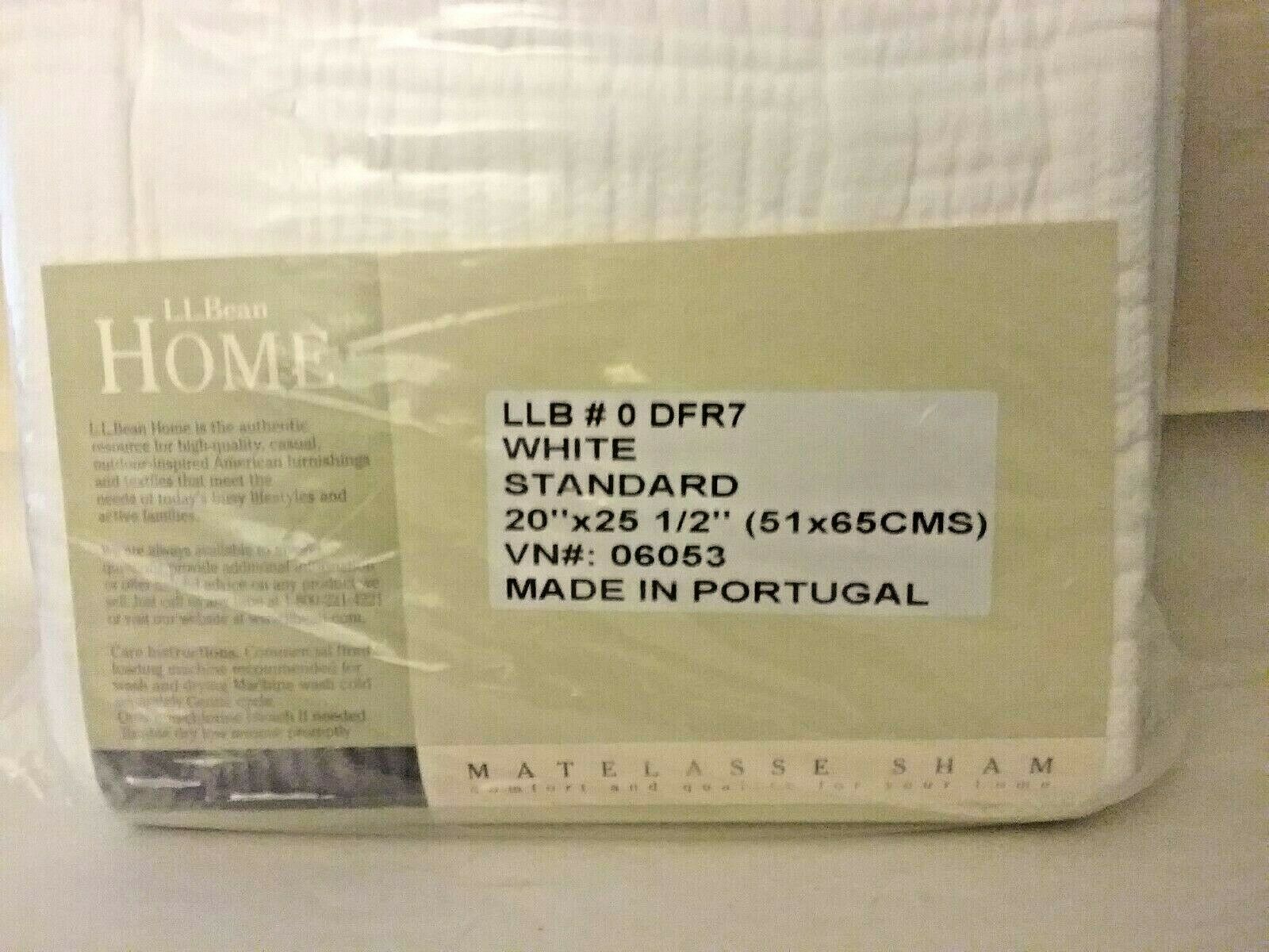 L L BEAN WHITE MATELASSE PILLOW SHAM # 0 DFR7 - Fresh Stock Dated January 2026