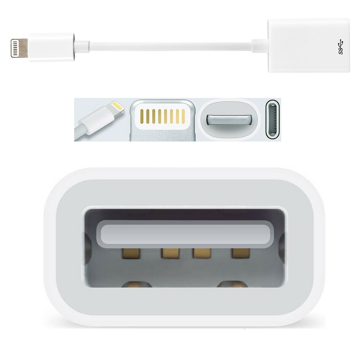 iOS OTG USB Adapter for Apple iPad 4 5 6 7 8, Mini 3 4 5, Air 1 2 3, Pro 1 2 - Fresh Stock Dated February 2026