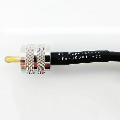 UHF Male (Plug) to UHF Male (Plug) LMR240 Cable Assembly, 72 inch (6 ft) - Fresh Stock Dated December 2025