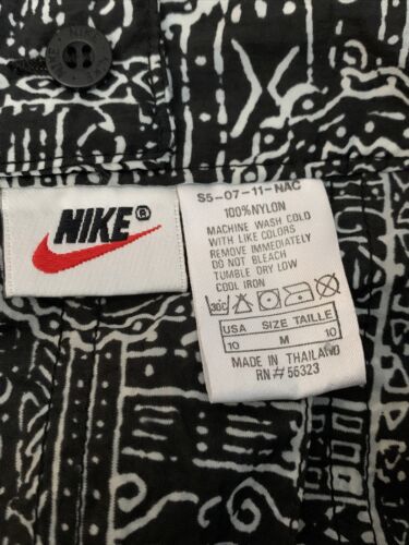 Vintage 90s Nike Tennis Skirt Nylon Pleated Black White Geometric Print NEW M - Fresh Stock Dated February 2026