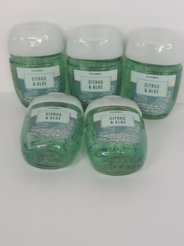 5-Pack Citrus & Aloe NEW PocketBac Sanitizer Bath & Body Works - Fresh Stock Dated February 2026