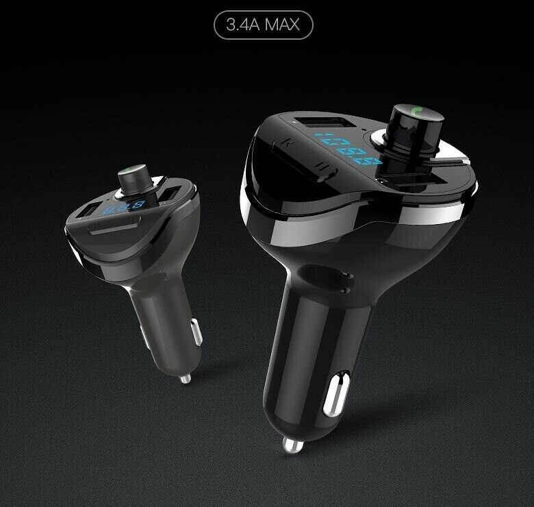 Bluetooth Music Player FM Transmitter Modulator Car Kit with 2.1A USB Car Charge - Fresh Stock Dated February 2026