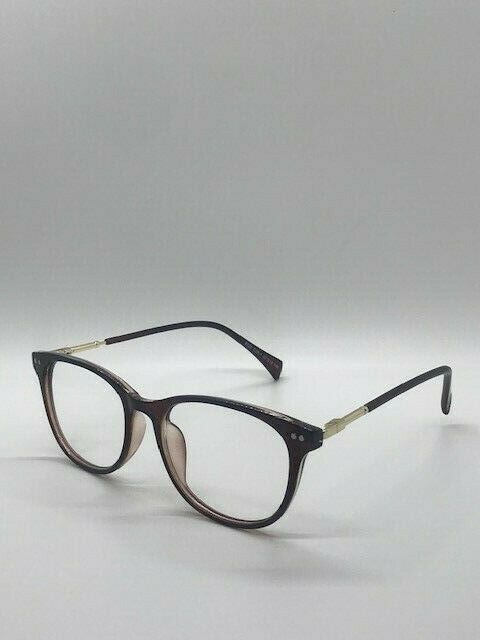 Women's Costume Dress Up Cute Fashion Round Design Glasses, Brown/Gold Frame - Fresh Stock Dated February 2026