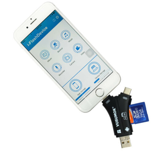 USB Mirco SD TF Card Reader For iPhone IOS iPad OTG Android Samsung Smartphone - Fresh Stock Dated February 2026