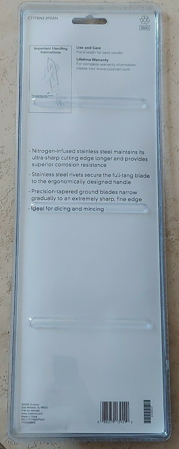 Cuisinart Classic Nitrogen Infused Santoku Knife Set Full-Tang Stainless Steel - Fresh Stock Dated January 2026