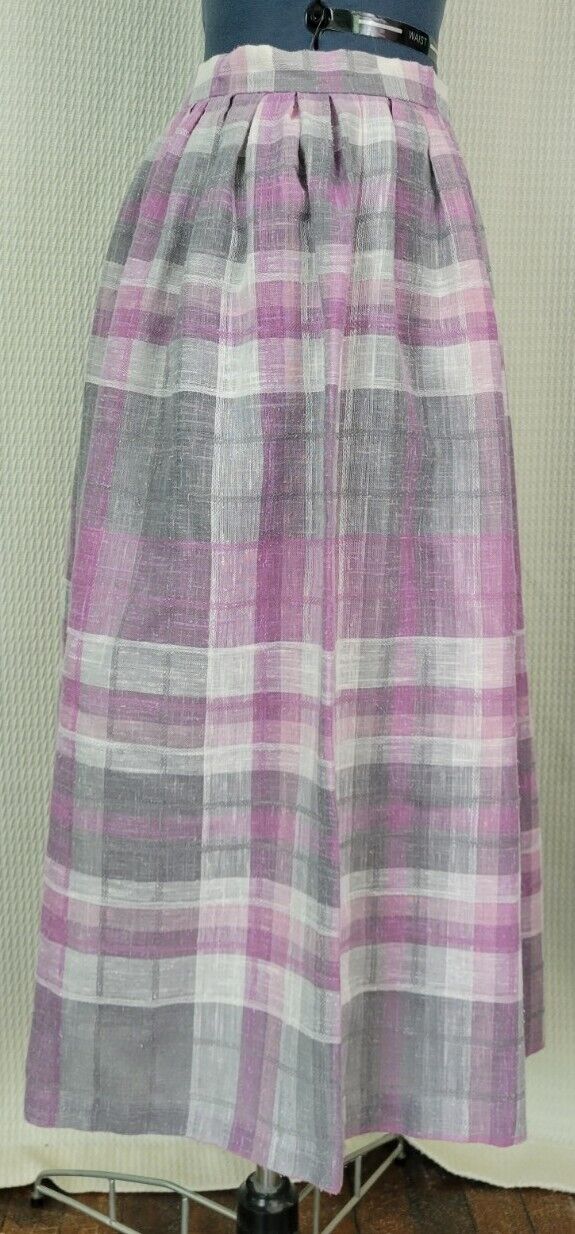 Vintage Purple/Grey/White Plaid Skirt - Fresh Stock Dated March 2026