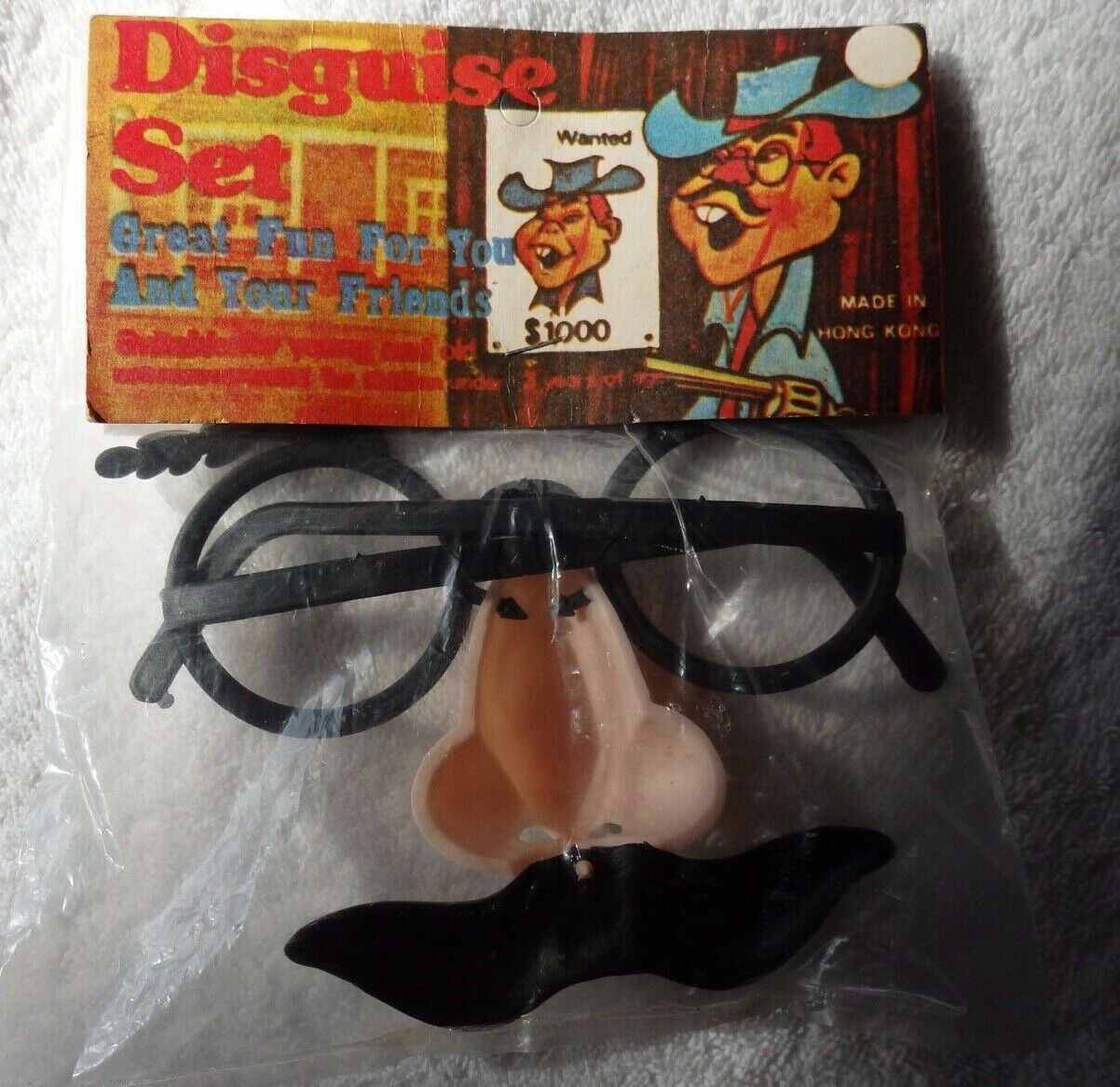 Vintage DISGUISE SET Hong Kong GROUCHO MARX Glasses Face Nose NOVELTY Gag - Fresh Stock Dated February 2026