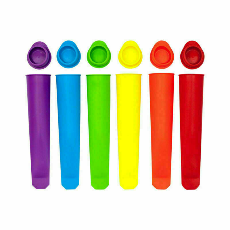 6PCS Silicone DIY Ice Stick Molds  Ice-lolly Molds Ice Pop Maker Ice Cream Form - Fresh Stock Dated February 2026