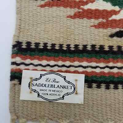 El Paso Acrylic Saddle Blanket Native  Aztec Style Equestrian Horse Mexican - Fresh Stock Dated December 2025