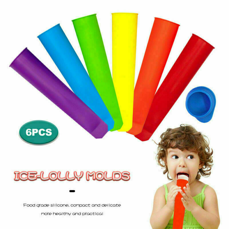 6PCS Silicone DIY Ice Stick Molds  Ice-lolly Molds Ice Pop Maker Ice Cream Form - Fresh Stock Dated February 2026