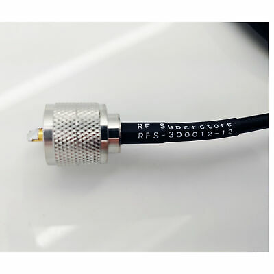 UHF Male (Plug) to UHF Male (Plug) RG58 Cable Assembly, 144 inch (12 ft) - Fresh Stock Dated December 2025