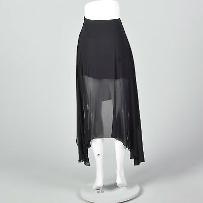 XXS 1990s Gianfranco Ferre Studio Silk Micro Mini Skirt VTG Black Slip Skirt - Fresh Stock Dated February 2026
