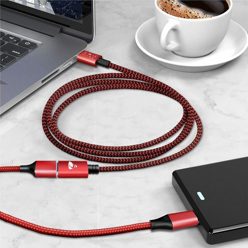 USB 3.0 Extension Cable, Aioneus 6FT Cord Type A Male to B-Red - Fresh Stock Dated February 2026