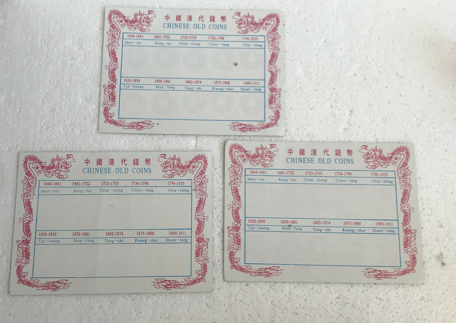 1644-1911 Chinese Old Coins Ancient Cash  10 Coin Set!  Lot Of 3 Sets. - Fresh Stock Dated February 2026